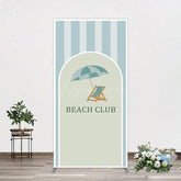 Aperturee - Aperturee Green Stripe Rectangle Beach Club Party Rectangle Backdrop